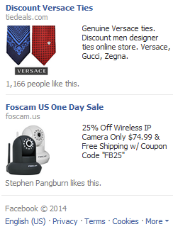 Screenshot of Facebook Ads