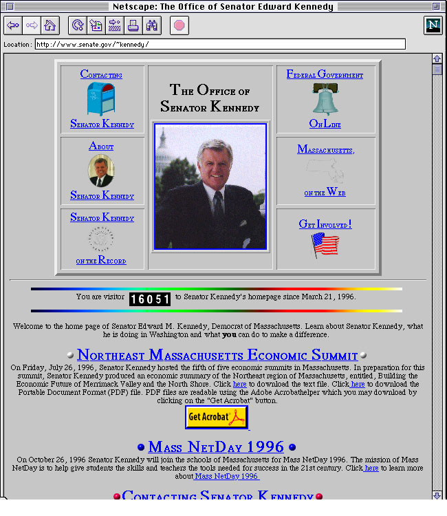 Ted Kenndy 1996 website