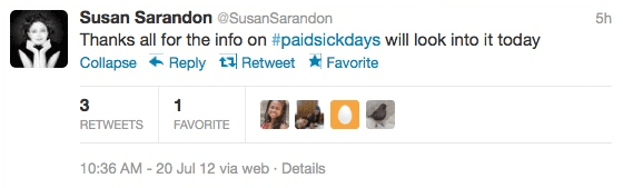 Sarandon Tweet