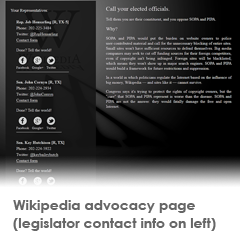 Wikipedia SOPA activism page