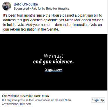 Beto O'Rourke Facebook Ads