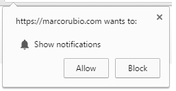 MarcoRubio.com website notifications