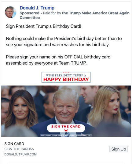 Donald Trump Facebook Ad