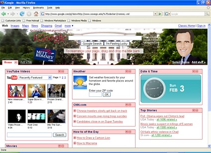 Romney iGoogle theme