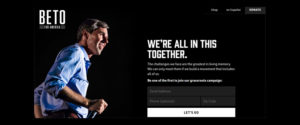 Beto O'Rourke campaign website at launch