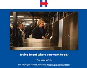 Hillary Clinton 404 page