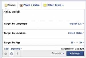 Facebook post-targeting screenshot