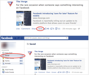 Facebook social bookmarking