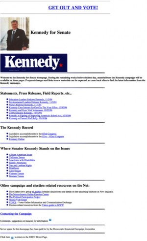 Ted Kennedy 1994 campaign website