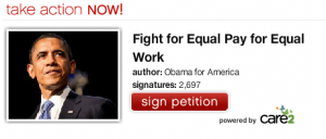 Obama petition on Care2