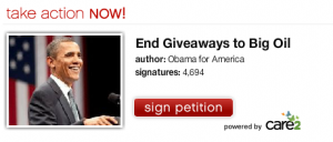 Obama Care2 petition