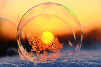 A frozen bubble